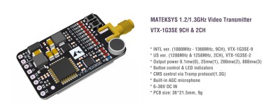 Matek Systems VTX-1G3SE 1.2/1.3GHZ Видео передатчик 