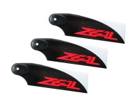 ZHT-115C3 ZEAL 3-Blade Carbon Fiber Tail Blades 115mm (Neon Orange)