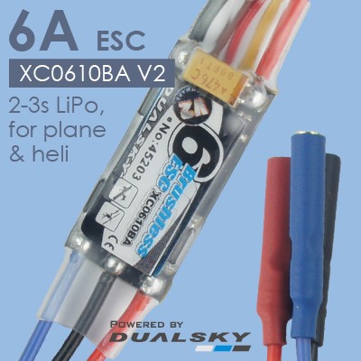 Регулятор для б/к двигателей Dualsky XC0610BA V2, ESC 6A, 2-3s LiPo, for plane &amp; heli 